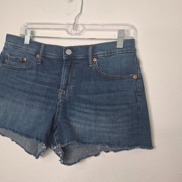 GAP Denim 3" Short Shorts Sz 29 Medium Wash Mid Rise Frayed Western Cowgirl - Picture 5 of 13